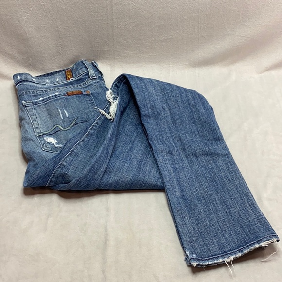 7 For All Mankind Denim - 7 For All Mankind Roxanna Distressed straight leg